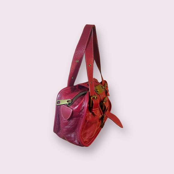 Vtg Marc by Marc Jacobs Leather Ruby Red Satchel - Handbag Retail $358 - Picture 3 of 7